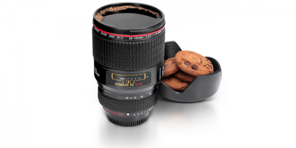 Kameraobjektiv Trinkbecher