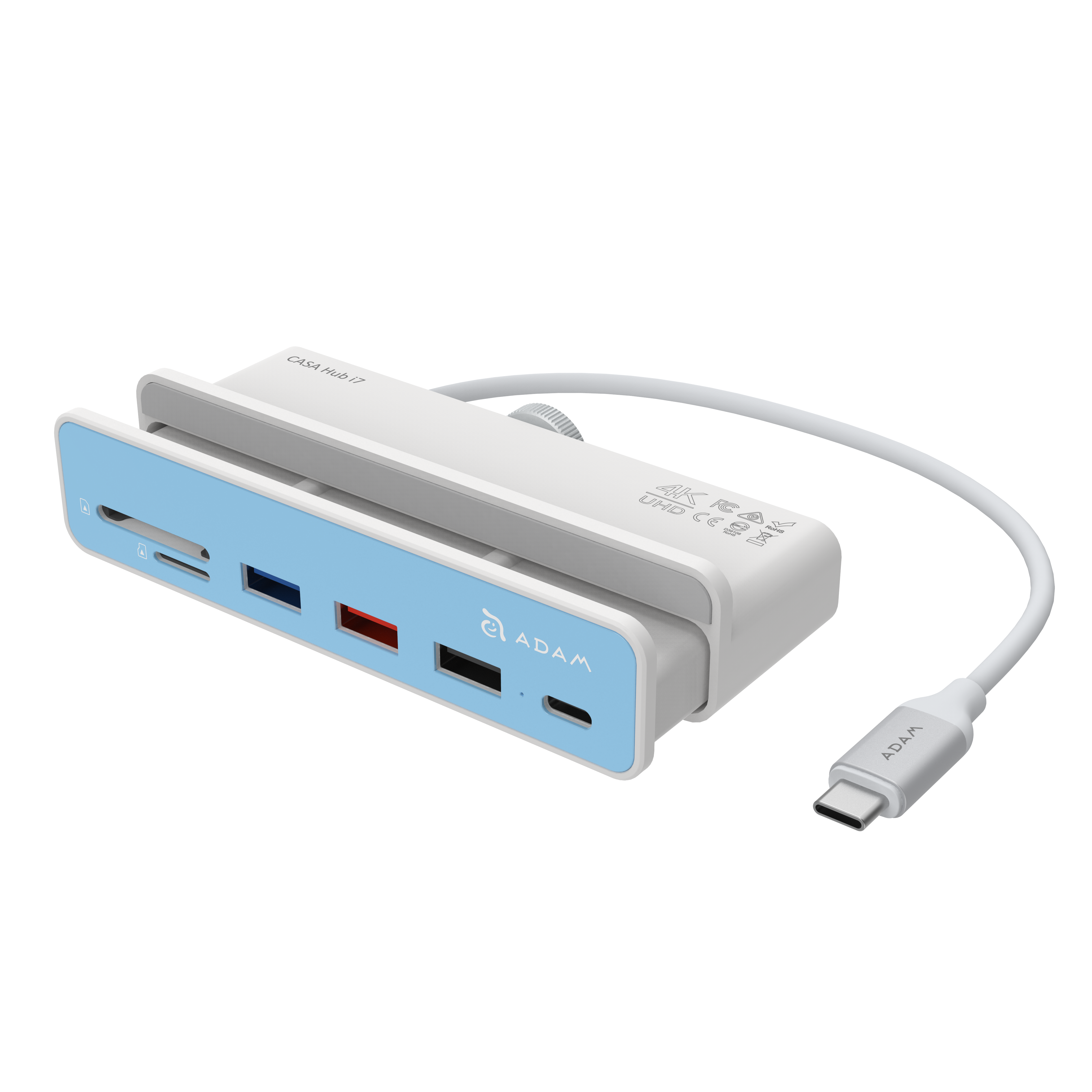 CASA HUB i7 | Weiss | USB-C 7-in-1 Multifunktions-Hub für iMac 24 (2021)