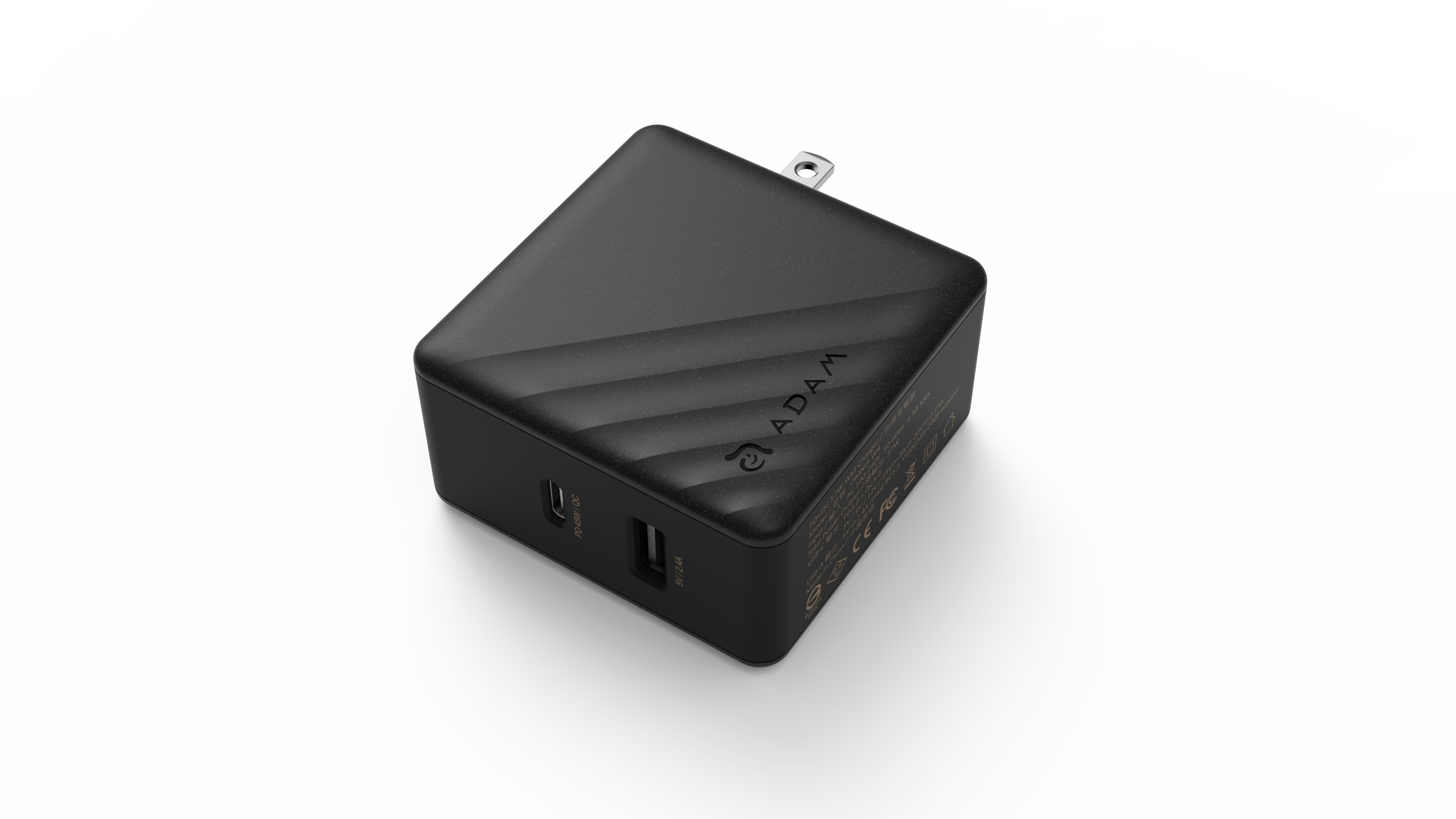 OMNIA P5 | Deluxe Schwarz | USB-C-Reise-Schnellladegerät für USB-C-Geräte