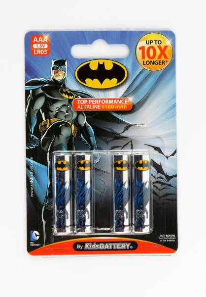 Kidsbattery - Batman 4 x AAA/LR03 Alkaline