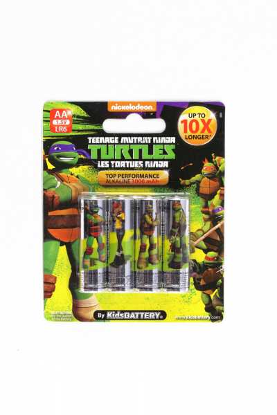 Kidsbattery - Tortues Ninja TMNT 4 x AA/LR6 Alkaline