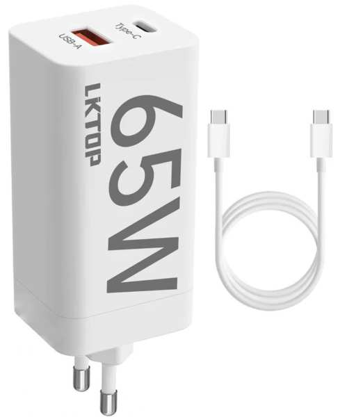 LKTOP 65W USB-A und USB-C Schnellladegerät (mobil)