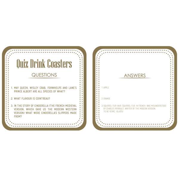 Trinkspiel - Untersetzer "Quiz Drink Mats"