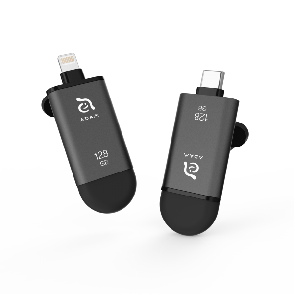 iKlips C - Lightning und USB-C Flashspeicher | Grau | 128GB