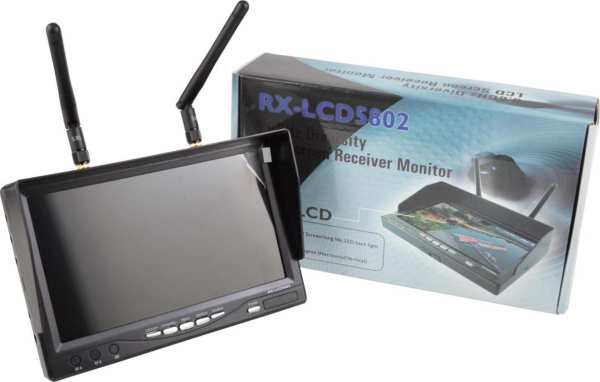 RX-LCD5802 White Edition 7 Zoll FPV Diversity Monitor mit 5.8 GHz Empfänger