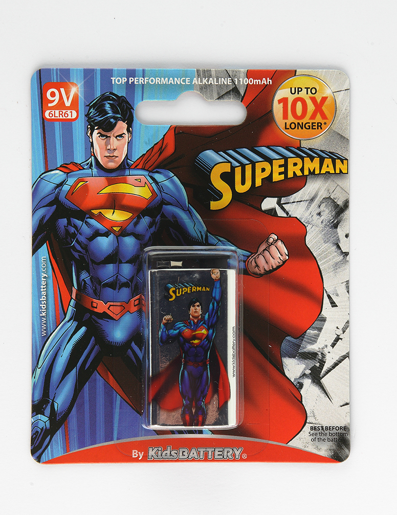 Kidsbattery - SuperMan 1 x 9V/6LR61 Alkaline