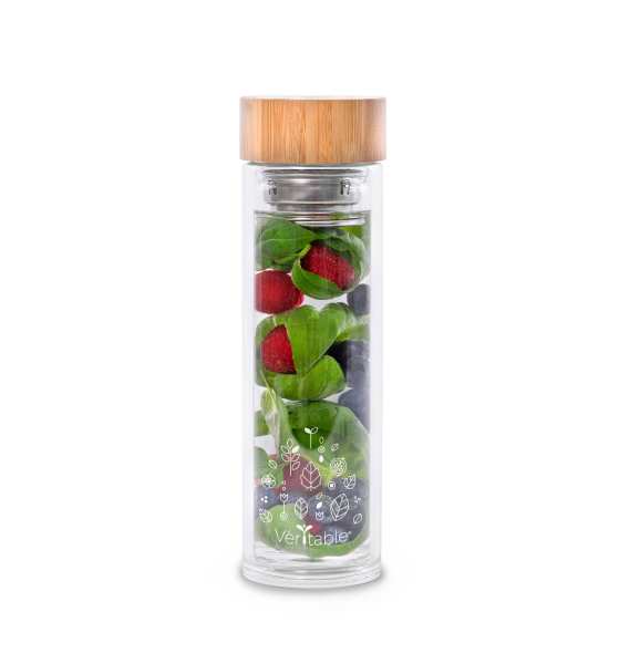 Véritable® - Infuser-Trinkflasche aus Glas, 450ml
