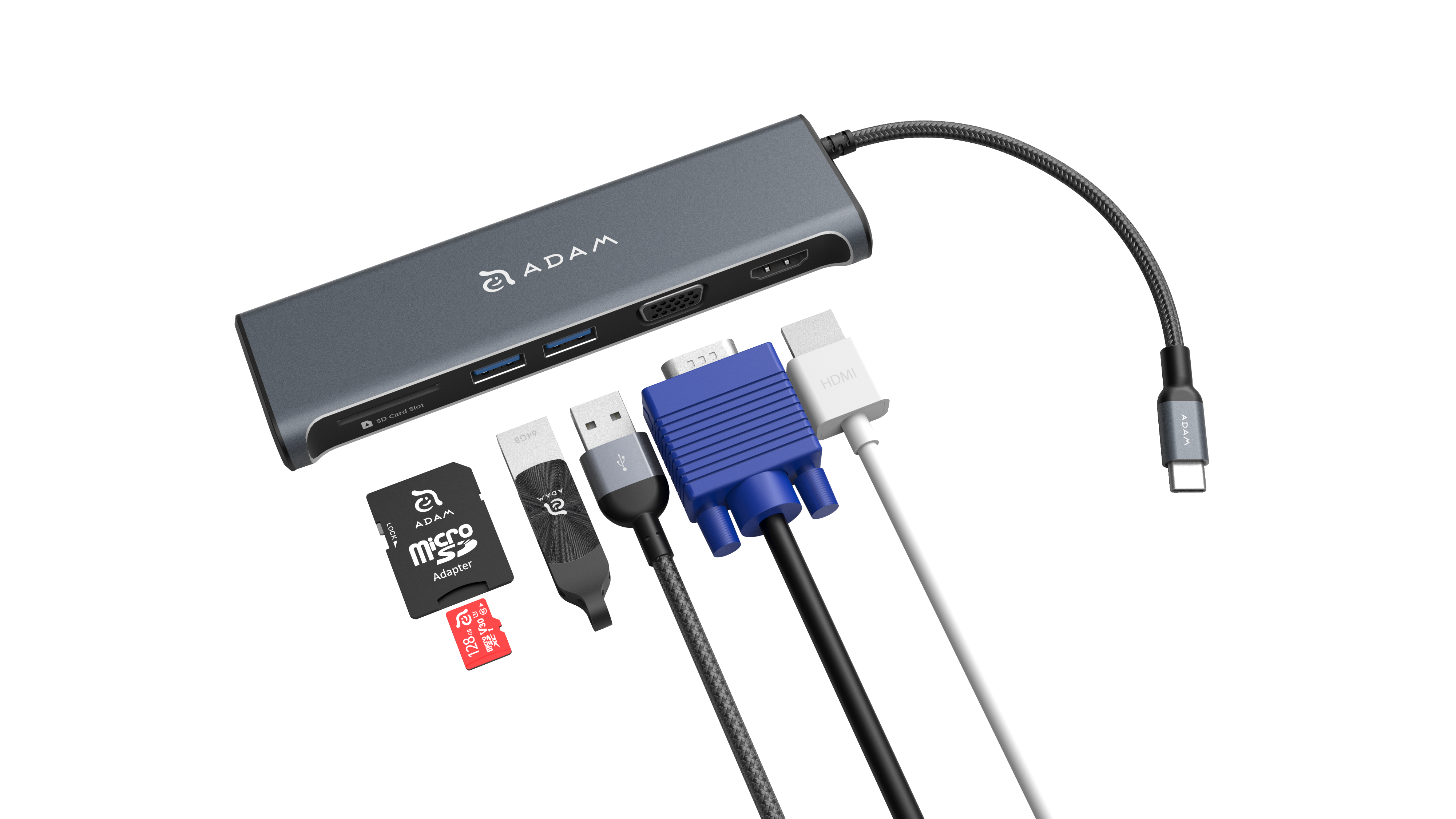 CASA HUB A03 | Grau | 5 Port USB-C Hub