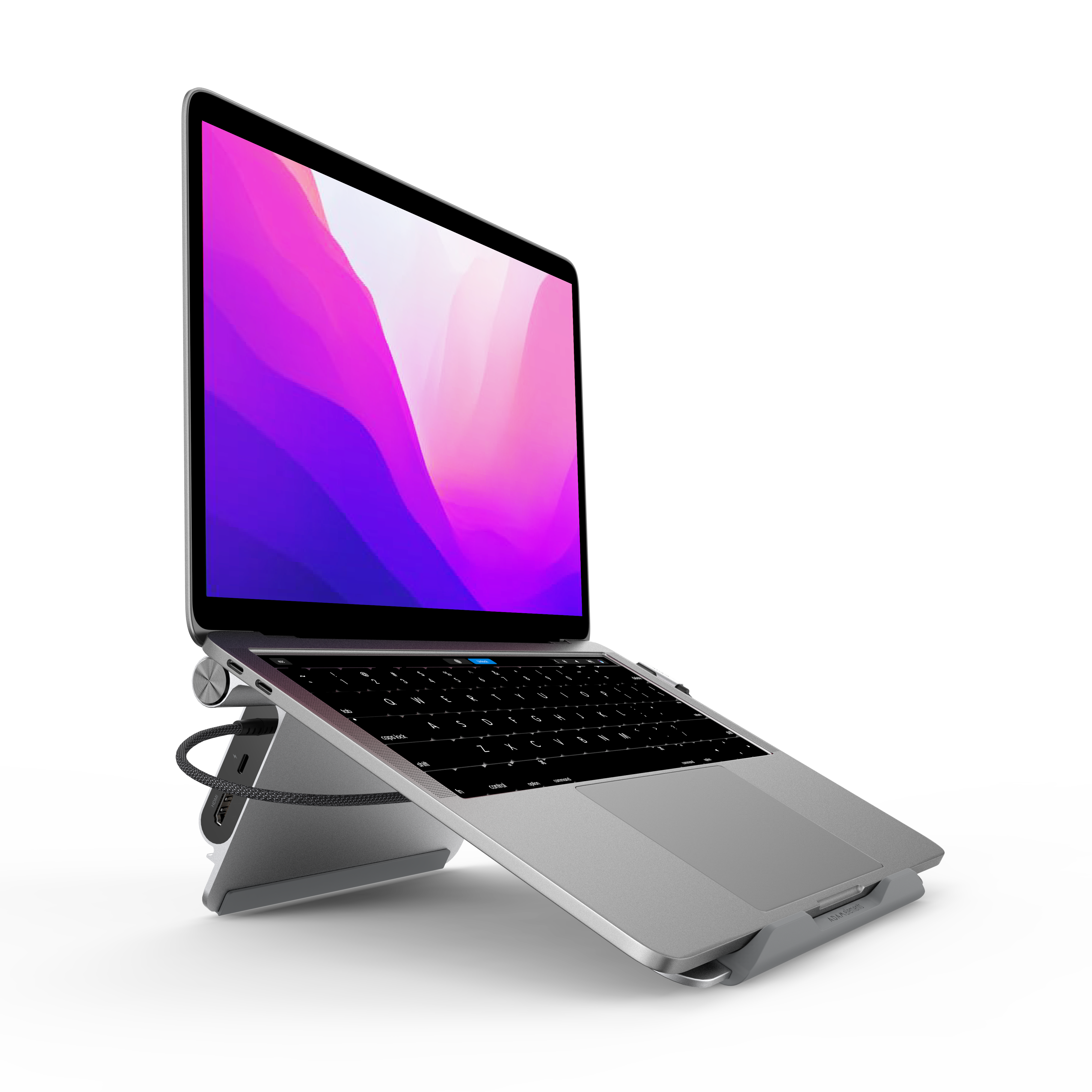 CASA HUB Stand | Grau | USB-C 5-in-1 Laptop-Ständer Hub