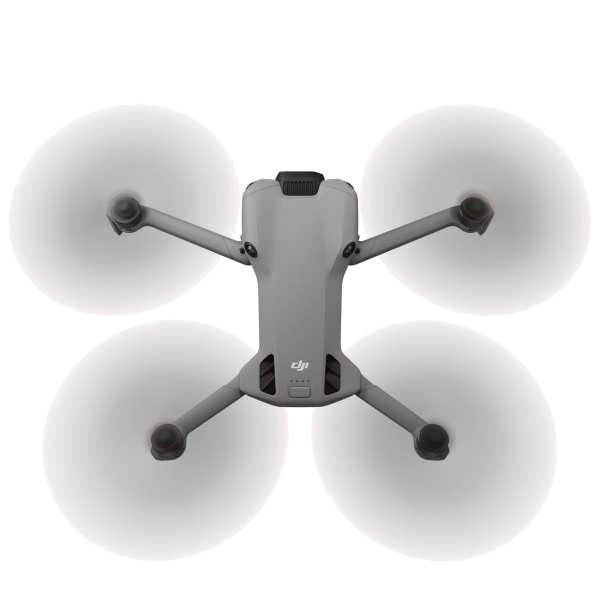 DJI Drohne ausgeklappt, Draufsicht mit Propellern