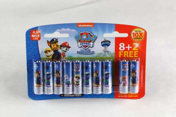 Kidsbattery - Paw Patrol 8 +2 AA/ LR6