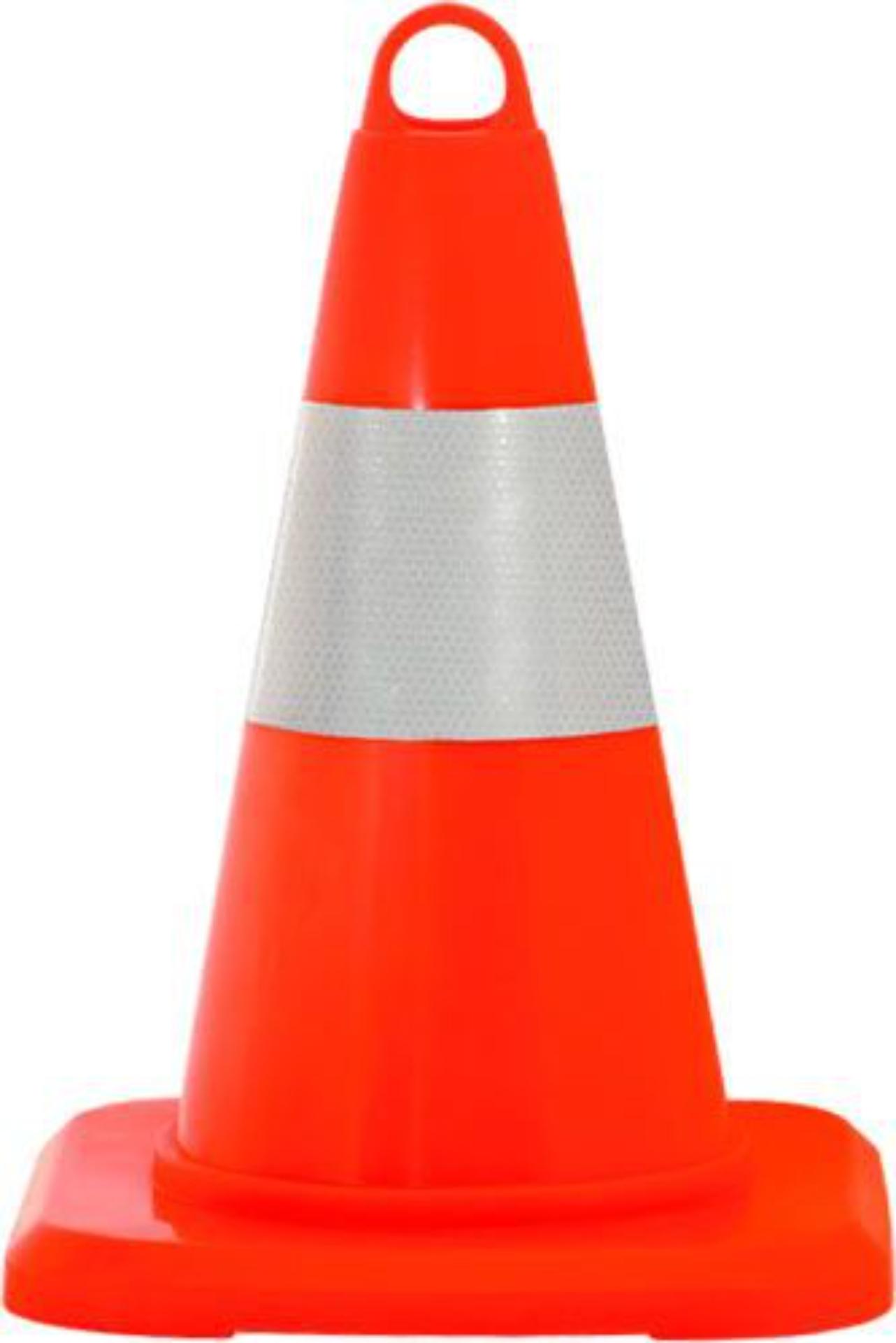 Leitkegel Standard aus Weich-PVC – reflektierend